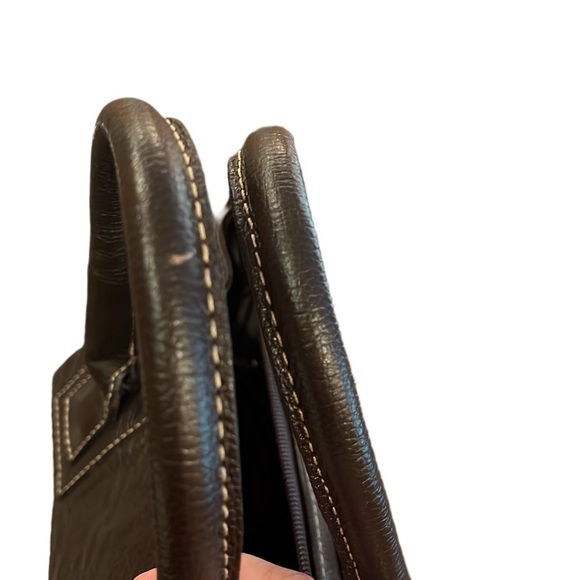 Flavia Maria Brown and White Cowhide Genuine Leather Handbag - Cowhide Print Bag - Picture 3 of 4